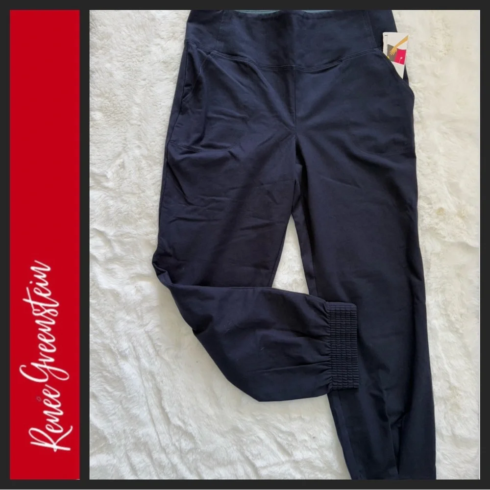 NWT Women with Control by Renee Greenstein Navy Blue Joggers - Picture 2 of 6